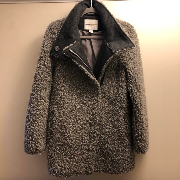Grey Teddy Moto Jacket Coat- Soft, Furry, & Fuzzy! - Picture 1 of 8